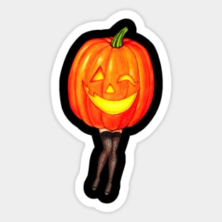 Pumpkin Pin-Up Sticker